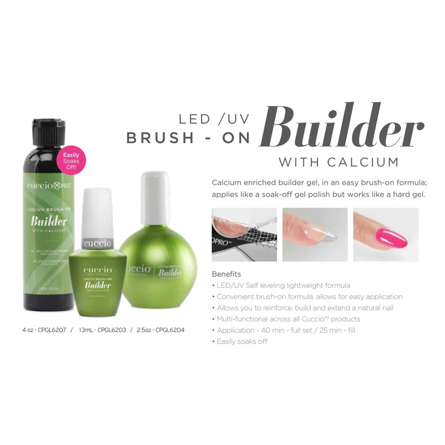 Brush-On Builder Gel with Calcium LEDUV Clear 75ml