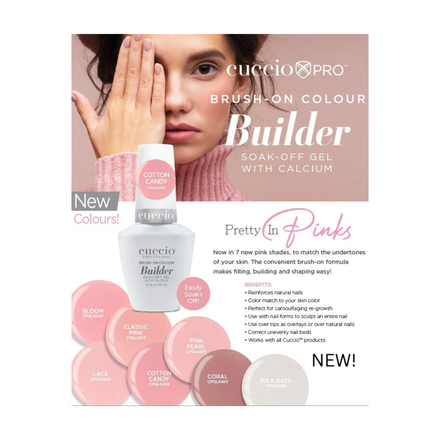 Brush-On Colour Builder Gel with Calcium LED/UV 13ml - Milk Bath